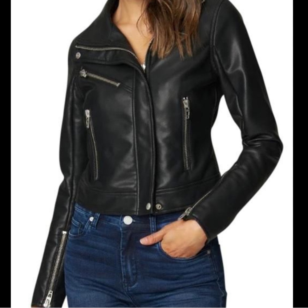 Blank NYC Women's Black Leather Moto Jacket